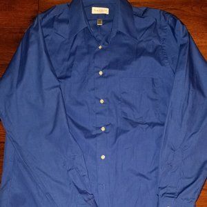 Men's Bright Blue Button Down Dress Shirt